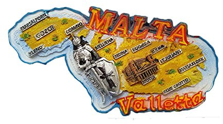Magnete da frigorifero 3D Malta a forma di mappa del Mediterraneo, adesivo da viaggio per souvenir per la casa e la cucina, magnete per frigorifero Malta