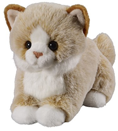 Dina djur med hjärta bonde leksaker katt: liggande gosedjur av mjuk plysch, perfekt att älska och ge bort, 0–99 år, 18 cm, beige (12502)