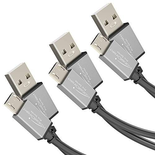 KabelDirekt – Câbles Micro USB 2.0 – 3x0,5m | Câbles de données et de Chargement High Speed, conviennent pour Les Smartphones et tablettes avec Micro USB