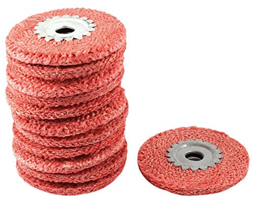 Aexit 12 PCS Zubehör für Elektrowerkzeuge 10,2 cm Dia Rot Rough Hanf Seil Flap Disc Schleifmittel Schleifmaschinen-Zubehör Polieren Rad