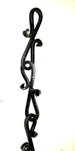 Lorenzferart 3675 Ferro battuto-3675-Catena per delimitare lampadari Segnalazione-Catena per Lampada, Nero Sfumato Argento, Pezzo da 1 metro