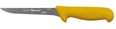 Starrett Professional Stainless Steel Chefs Kitchen Boning Knives - Narrow Straight Profile - 6-inch (150mm) - Yellow Handle