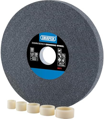 Draper 99571 - Mola da banco in ossido di alluminio, 60 g, 200 x 25 mm