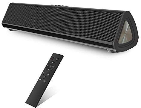 Geekroom Sound Bar Computer Speaker Wired Wireless Soundbar with Remote, Home Theater for Desktop/Laptop PC/Projectors/Smartphone/TV, 20W, RCA, TF, AUX Connection