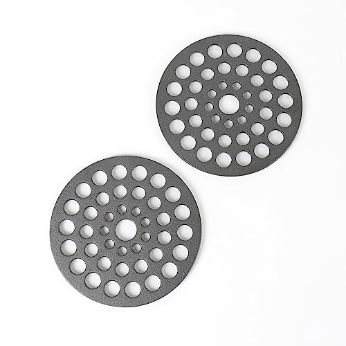 HAWOK Gusseisen Runde Fleischrost/Untersetzer Set von 2pc,8 Zoll, Schwarz…