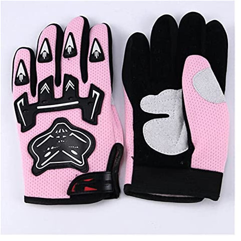 YGLONG Motorrad Handschuh Motorrad Racing Handschuhe für Kinder Kids Motocross Fahrradtasche Bike Motorrad (Color : Pink, Size : S)