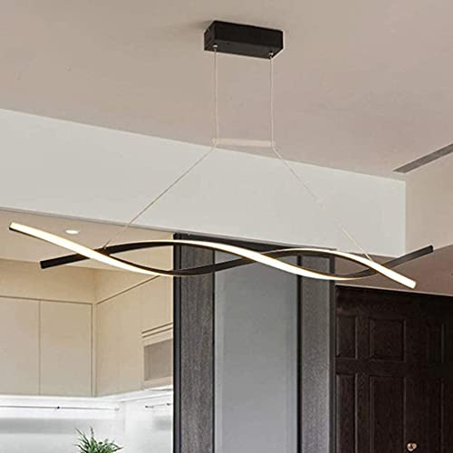 Lanekd LED Lampada a Sospensione Tavolo da Pranzo Lampada Moderna Dimmerabile Salotto Lampada Altezza Regolabile Camera da Letto Lampadari per Ufficio Cucina Sala da Pranzo Spirale Lampadario