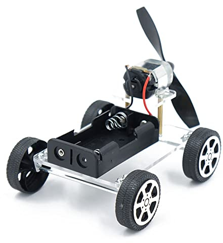 Kit de Bricolage de Mini Moteur de Voiture avec Ventilateur d'hélices, kit d'expérience Scientifique de Voiture électrique 130 Moteurs à Vent, à Assembler.
