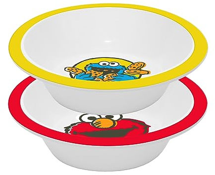 infinite by GEDA LABELS (INFKH) Juego de 2 cuencos para cereales, diseño vintage de Barrio Sésamo, de polipropileno, multicolor