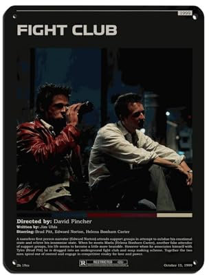 OakiTa Fight Club Filmposter Blechschild Vintage Metall Pub Club Cafe Bar Home Wandkunst Dekoration Poster Retro 30 x 40 cm