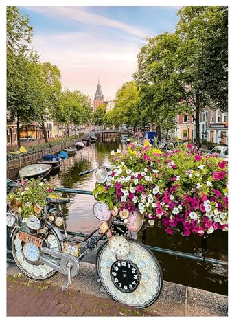 Ravensburger Puzzle 12000780 - Fahrrad und Blumen in Amsterdam - 1000 Teile Puzzle für Erwachsene und Kinder ab 14 Jahren, Stadt-Puzzle Amsterdam