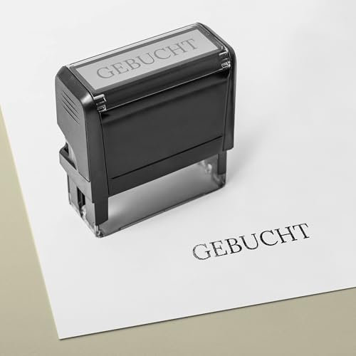 JUST REFINE® Selbstfärbender Büro Stempel (Gebucht, 47x18mm)