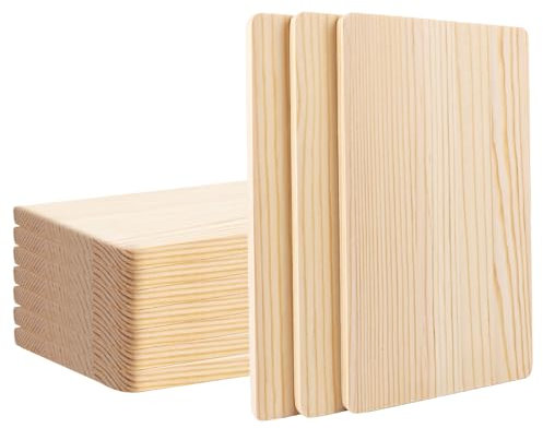 ZOFUN 10 tablas de desayuno de madera, 24 x 14 x 1 cm, tablas de desayuno de madera de pino, tablas de madera sin tratar, tabla de cortar, tabla de madera, para pan, carne, verduras