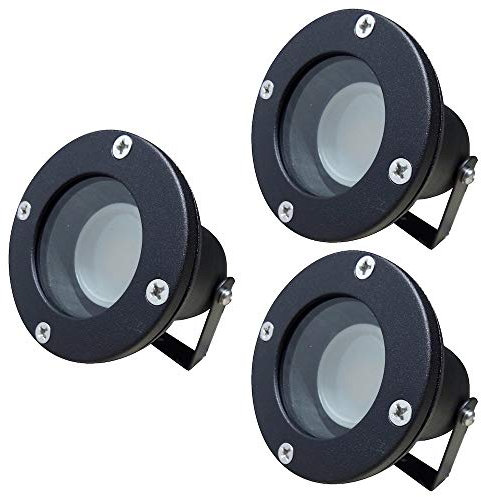 ETT Distribution GmbH LED Boden Aufbaustrahler Sophie 3 x 7W Dimmbar SMD Bodenspot 230V IP65 Farbe Schwarz inkl. Erdspieß 3000K Warmweiß 520lm