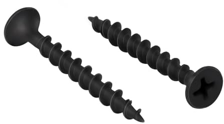 #8 x 1-3/8 Drywall Screws Coarse Thread Black Phosphate Coated Flat Head Fast Self Tapping Wood Screws for Drywall, Wood and Furniture, 100 PCS