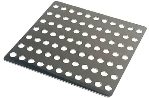 Wiredock Lime Shop SH093 - Coperture per scarichi in acciaio inox antiruggine, 15 x 15 cm, coperchi per tramoggia per scarico esterno, coperture per scarichi in metallo per esterni