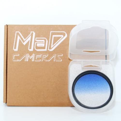 MaD Camera - 58mm Graduated Blue Filter - Color Correction for Landscapes - Premium Camera Lens Filter for DSLRs