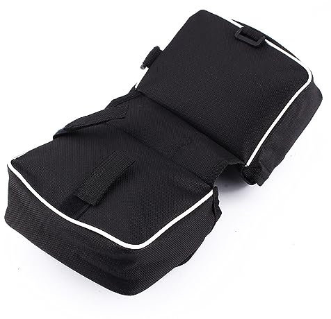 Qukaim Fahrrad Vorderrohr Doppeltasche Fahrrad Vorderrohr Doppelseitige Tasche Schwarz Fahrradrahmen Gepäcktasche Sattelzubehör