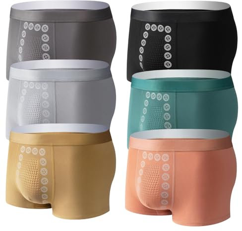YUHRSTO Atmungsaktive Herren-Slips, Massage-Boxershorts für Männer, Energiefeld-Slips für Männer, Vitalitäts-Slips aus Eisseide für Männer
