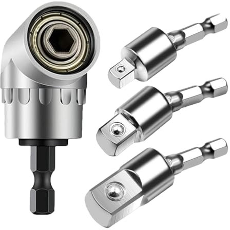 Kit d'extension de flexible, jeu d'adaptateurs pour douilles de perceuse | 1/4, 3/8, 1/2 pouce tige hexagonale adaptateur de douille à percussion, clé à douille rotative - Se rotatif à 360