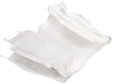 BESPORTBLE 5pcs Nylon Mesh Bags Aquarium Filter Media Zipper s Reusable Zipper Closure White