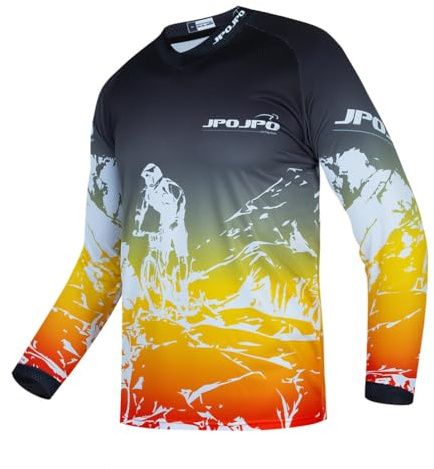 Hotlion Radtrikot Herren Fahrradtrikot für Männer MTB Trikot Langarm Offroad Motorrad Trikot Downhill Dirt Bike Shirts