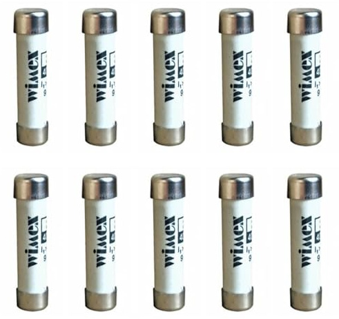 Paquete de 10 fusibles, cilíndrico 9x36 mm, 400V 25A, intervención retardada, con indicador de fusión, uso civil CF, en cerámica, esteatita, empleo gG, Potencia de interrupción (lk) 50KA