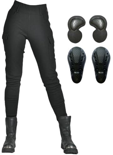 HOMDECR Damen Slim Fit Motorrad Jeans Mit Protektoren Knie Und Hüftprotektoren Stretch Slim Fit Denim Motorradhose Cargo Motorradjeans Schutzhose Biker Pants (XXL)