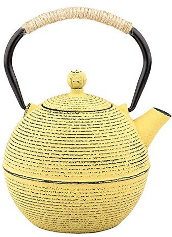 Théière Japonaise en Fonte de Style Tetsubin, Bouilloire avec Filtre, théière en Fonte, théière pour la Cuisson du thé, Service à thé Kung Fu Oolong, 680 ML, Jaune (Jaune)