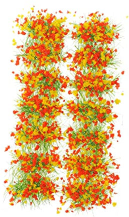 OSALADI Boîte Décor Miniature DIY Cluster De Fleurs Artificielles Et Touffes Herbe pour Maquette De Train Et Paysage