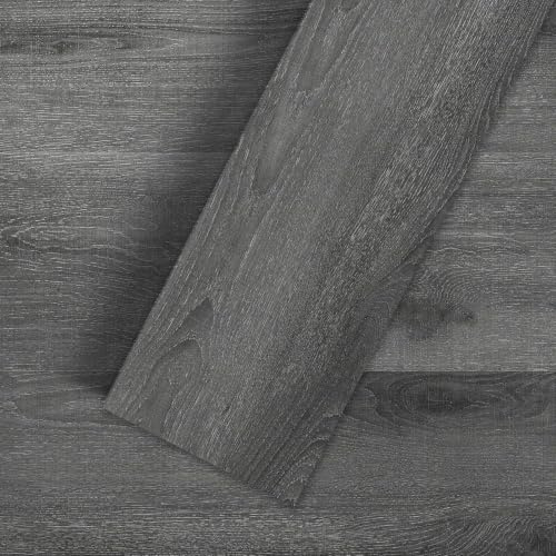 MULGREAT Peel and Stick Floor Tile, Self-Adhesive Vinyl Flooring Plank, Waterproof Deep Wood Grain Planks, DIY for Bedroom, Kitchen, Living Room Home Decor, 36 Pcs Grey Oak