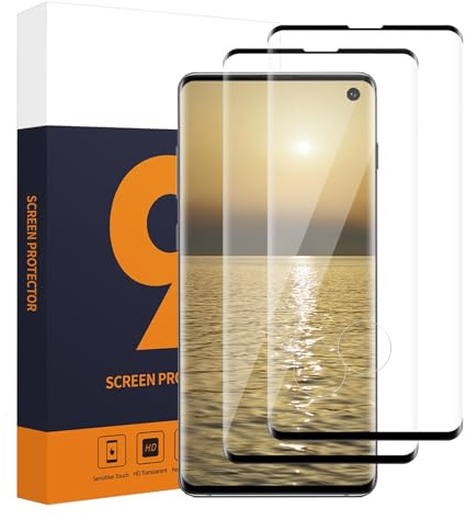 Carantee 2 Stück Schutzfolie für Panzerglas für Samsung Galaxy S10, 3D-Volle Bedeckung Stoßfänger Samsung S10 Folie, Anti-Scratch Hohe Klarheit S10 Displayschutzfolie
