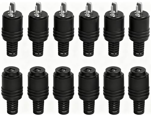 Ousuwo 12 spine e prese DIN a 2 pin per altoparlanti e 6 maschi + 6 connettori femmina con terminali a vite per alimentazione sicura e trasmissione del segnale audio
