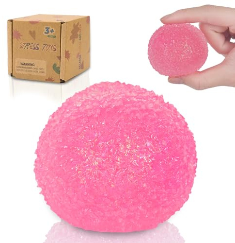 Ziporiajoy 6cm Quetschball – Squeeze Toy Stressball, Fidget Toy & sensorisches Spielzeug für Stressabbau und Entspannung, robust, Nicht leicht auseinanderzufallen, für Kinder ab 3 Jahren (Pink)