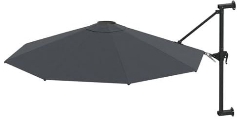 Gecheer Ombrellone a Muro, Ombrellone inclinabile 300 cm con palo in metallo, protezione UV, per terrazzo, giardino, balcone, esterni