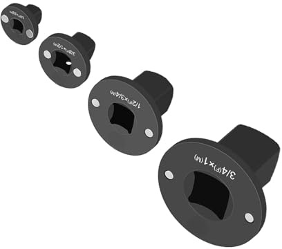 ZASCHMOY 4Pcs Low Profile Socket Adapter Set - Stainless Steel Drive Reducing Socket Adapters for Tight Spaces - Includes 1inx3/4in, 3/4inx1/2in, 1/2inx3/8in, 3/8inx1/4in - Durable &