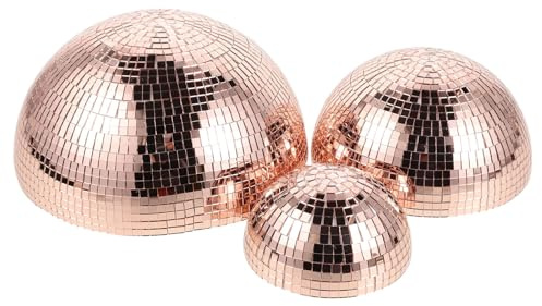 MINAOLULUS 3pcs Half Disco Ball Reflective Mirror Sphere for Wedding Dance Stage Club Decor Adhesive Disco Party Decorations