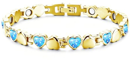 Zecimi Magnetarmband Damen, Silber Herz Kleeblatt Magnet Armband mit Zirkon | Verstellbar Edelstahl Armkette zum Stressabbau, Antistatisch Damenarmband für Besseren Schlaf, 22cm Magnetschmuck mit Box