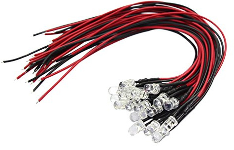 Evemodel L125W 20pcs Pre Wired 5mm Bright White Led Lamp Light Set 12V ~ 18V for Train Layout NEW