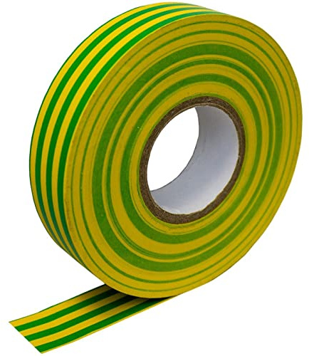 Lumonic 5 Rollen PVC Isolierband 19mm x 33m Klebeband grün/gelb Isoband I Geeignet für Elektriker und Bastler I Isolierklebeband in verschiedenen Längen und Farben