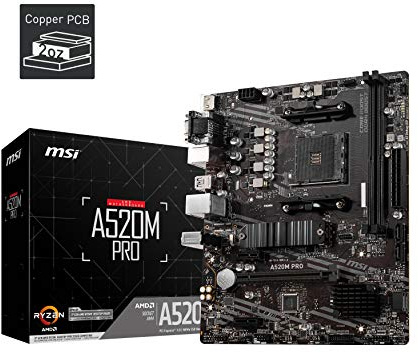 MSI A520M Pro Carte mère AMD A520 Emplacement AM4 Micro ATX