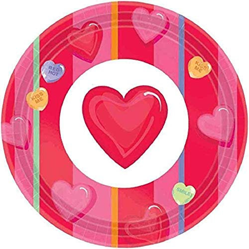 Zeus Party Piattini in Carta Con Cuore San Valentino 12 Pz