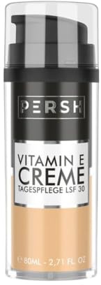 PERSH Vitamin E Tagescreme LSF 30 80ml - Anti-Aging Schutz vor UVA/UVB/IR-A/Blaulicht-Strahlen | Vegane & hautgesunde Formel | Make-up Grundlage | Clean Beauty