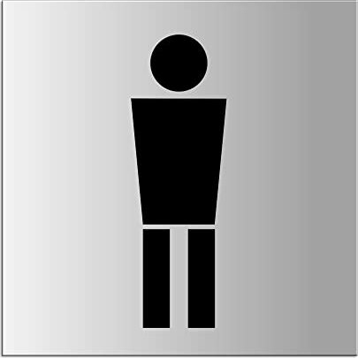 Plaque - WC Toilettes Hommes | Panneau XL en aluminium anodisé 200x200 mm | Nr.44027-E