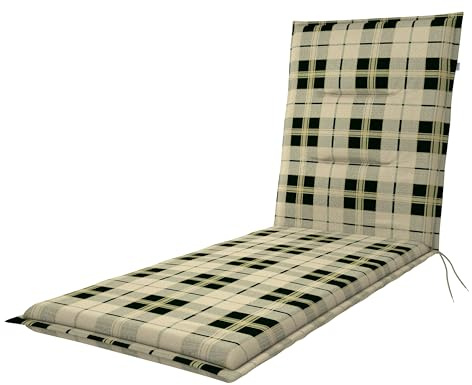 Doppler / Rollliege Spot/Gartenliege Auflage/Rollliege/ca. 195 x 60 x 5 cm/Beige Kariert