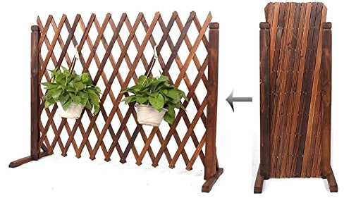 Épaissir La Clôture Télescopique en Bois - Clôture Mobile, Bordure De Clôture De Jardin, Treillis pour Plantes Grimpantes Extérieures, Clôture De Barrière pour Animaux, Décoration De Grille