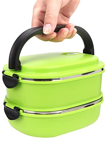 Bento Box, Fiambrera Térmica Portátil de 3 Neumáticos para Niños Y Adultos para Picnic Al Aire Libre(Dos niveles)