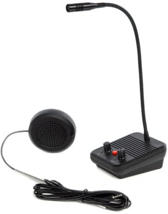 Intercomunicador Ventanilla, Interfono para Ventanilla de Boletos,Interfono Oficina, Sistema de Intercomunicador con Altavoz de Ventana para Banco/Hospital/Clínica (3 Vatios/2 Vías/Volumen Ajustable)