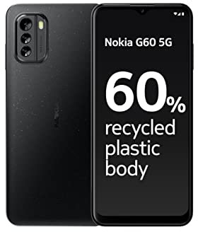 Nokia G60 5G Smartphone, 6.58” HD+ 120Hz display, 4GB RAM & 64GB Storage, Android 12 & 3 OS upgrades, 50MP AI rear camera, 3 Years of Warranty, made of 60% Recycled Plastic, 2 Day battery life – Black
