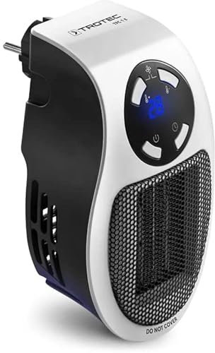 TROTEC Steckdosen Heizlüfter TFC 1 E – Heizleistung 500 W – mini Keramik Heizung, für Räume bis 10 m² / 25 m³, weiß
